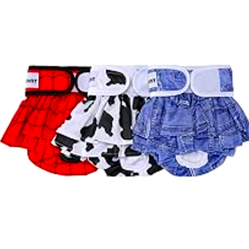 Dog Diapers Female (3 Pack), Reusable Pet Diapers for Female Dogs, Washable Dog